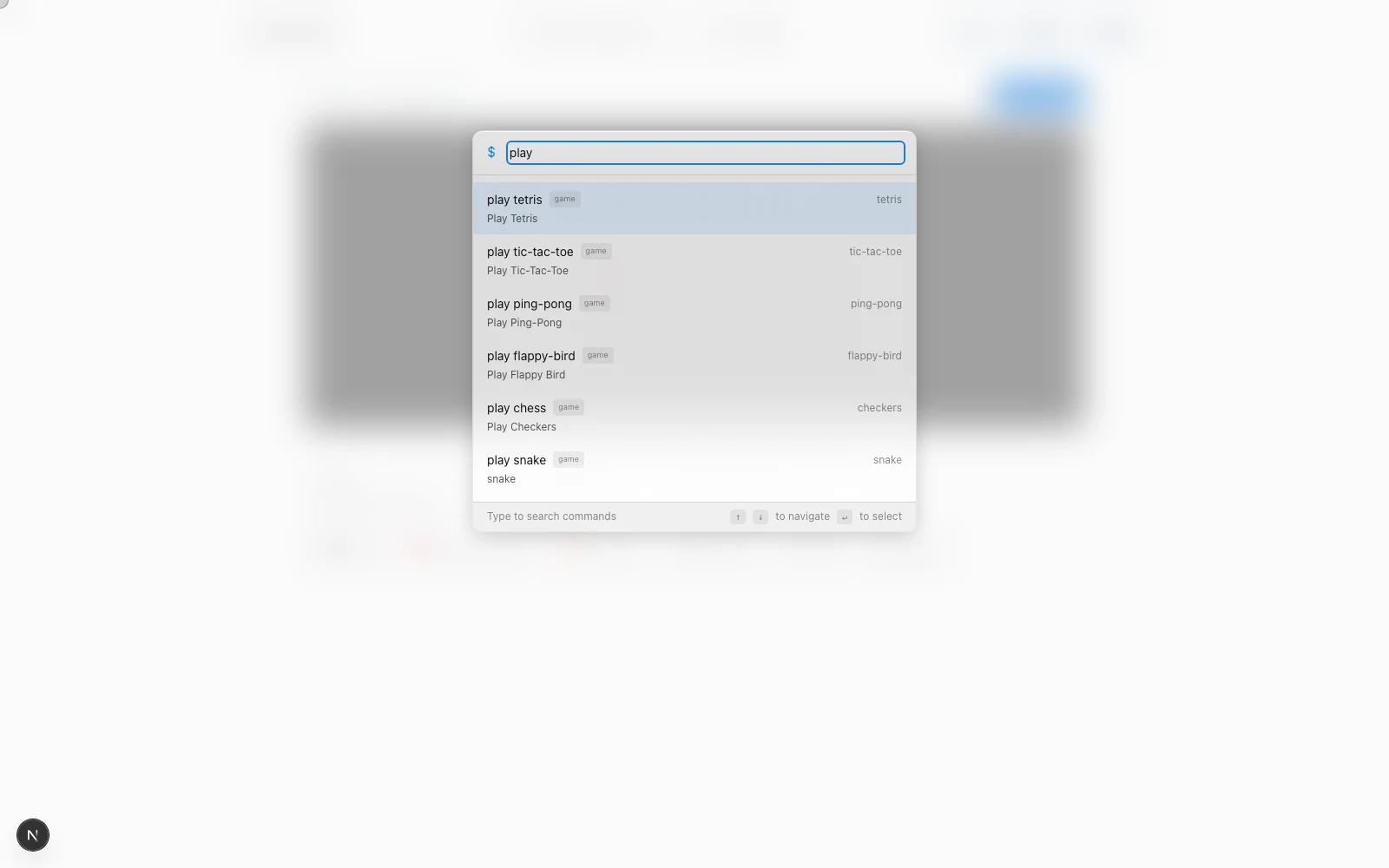 🖼️ Reproducibility: launching games through the command palette